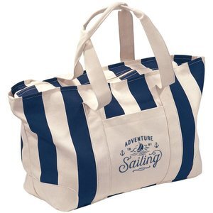 Large Striped Canvas Tote