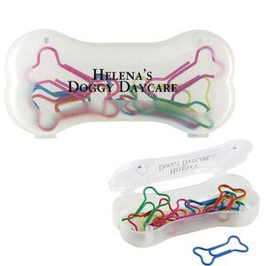 Dog Bone Shaped Paper Clips & Case