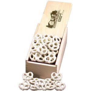 White Chocolate Pretzels in Wooden Collector's Box