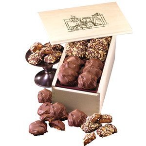 English Butter Toffee & Pecan Turtles in Wooden Collector's Box