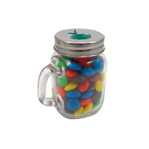 Mini Glass Mason Jar w/ M&Ms