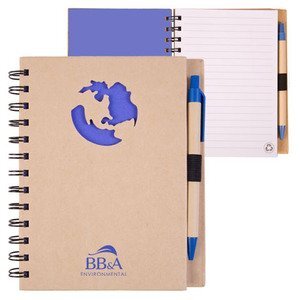 Recycled Die Cut Globe Notebook, 5-7/8" x 7"
