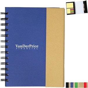 Recycled Magnetic Journal Book w/ Sticky Notes, 5-3/4" x 7-1/4"