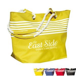 Riviera Rope Handle Striped Polycanvas Tote