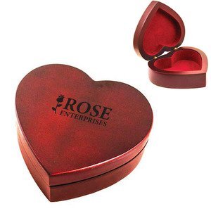 Wooden Heart Jewelry Box