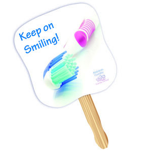Hourglass Hand Fan, Full Color Imprint