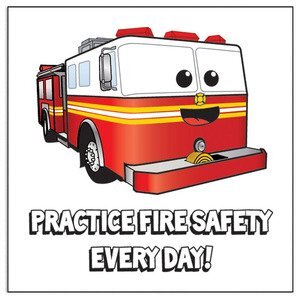 Practice Fire Safety Every Day Temporary Tattoo, Stock