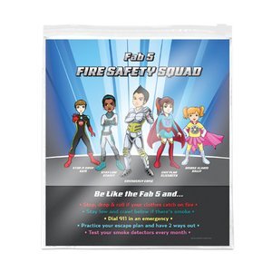 Full Color Slide Lock Bag, Fab 5 Fire Safety Squad, Stock