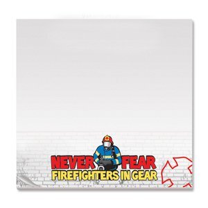 Never Fear Firefighters In Gear, 25 Sheet Sticky Pad, Stock