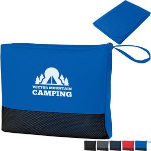 Polyester Travel Blanket w/ Zippered Carrying Bag, 47" x 60"