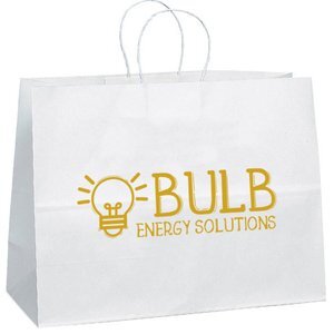 White Paper Shopper Bag, 16" x 12"