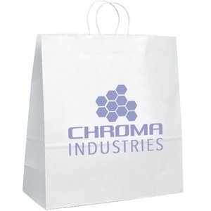 White Paper Shopper Bag, 18" x 18-3/4"