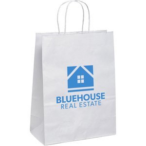 White Paper Shopper Bag, 10" x 13"