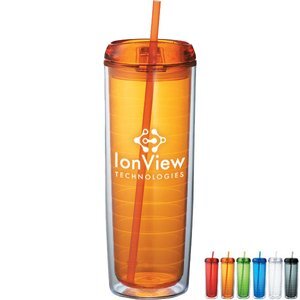 Double Wall Acrylic Tumbler with Straw – Small Town Specialty Printing