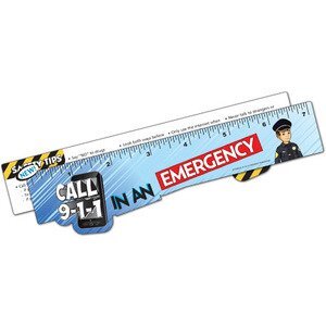 Call 911 Emergency Laminated Safety Ruler, Stock
