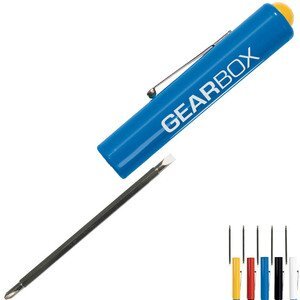 Reversible Standard-Phillips Blade Screwdriver w/ Button Top