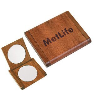Solid Rosewood Double Mirror Compact