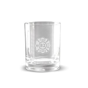Deep Etched Double Old Fashion Glass, 14oz.