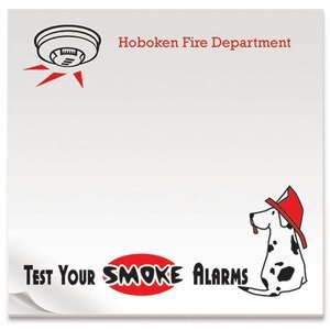 BIC® Adhesive 50 Sheet Notepad, Test Your Smoke Alarms, 3" x 3"