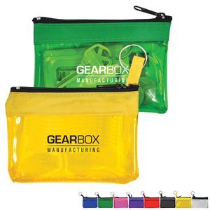 Key Ring Translucent Zippered Pouch