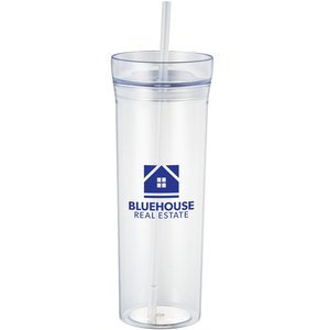 Double Wall Acrylic Tumbler with Straw – Small Town Specialty Printing