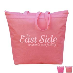 Pink Zip Up Polycanvas Tote