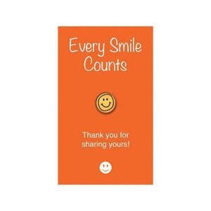 Smiley Face Lapel Pin on "Every Smile Counts" Appreciation Card, Stock - CLOSEOUT!