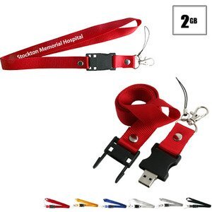 Tulsa USB Flash Drive Lanyard, 2GB