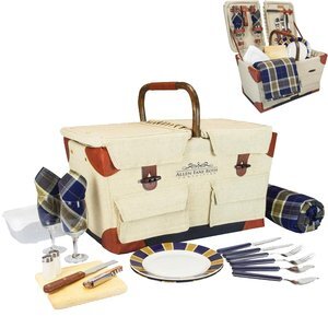 Pioneer Picnic Basket Set - Navy Plaid