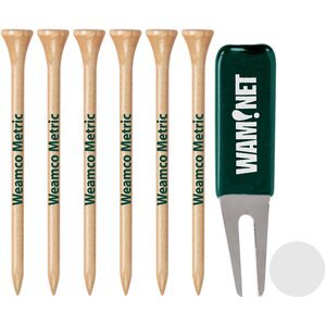 Plus Tees 6ct., Metal Divot Tool & Ball Marker Pack