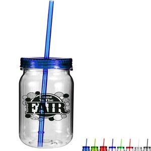 Plastic Mason Jar Tumbler, 24oz.