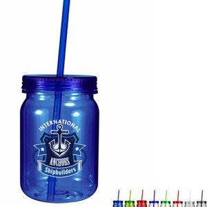Plastic Mason Jar Tumbler, 24oz. w/ Full Color Imprint