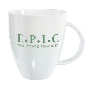 Lustre Ceramic Bistro Mug, 18oz.- White