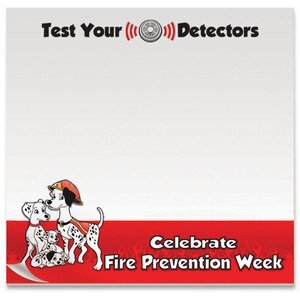 BIC® Adhesive 25 Sheet Notepad, Test Your Detectors, 3" x 3"