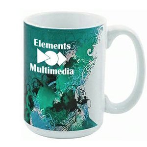 White Stoneware Magna Mug, 15oz. w/ Full Color Imprint