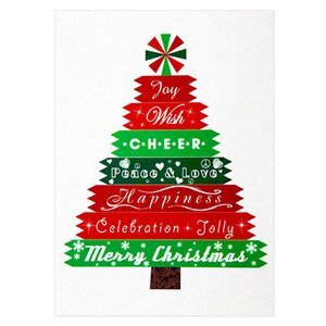 Merry Christmas Tree Holiday Greeting Card