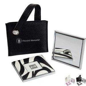 Stylish Zebra Print Mirror w/ Purse Pouch