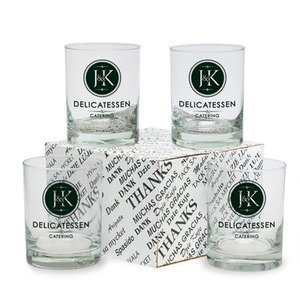Double Old Fashion "Thank You" Four-Glass Set