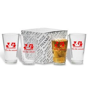 Pint Glass Four-Piece "Thank You" Set