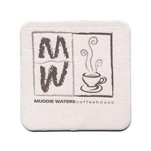 White Square Pulpboard Coaster, 80 pt.