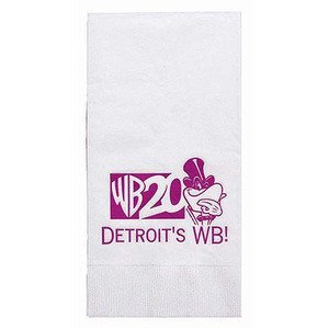 White Dinner Napkin, 1/8" Fold, 3 Ply