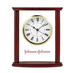 Columbia Wood & Glass Desk Clock