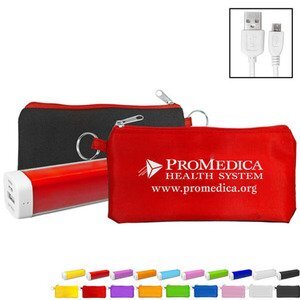 Colorful Power Bank with Pouch, 2200 mAH