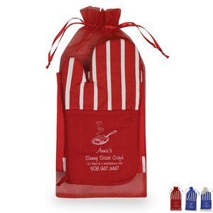 Striped Apron & Oven Mitt Combo Set