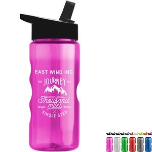 Finger Grip Tritan™ Translucent Bottle, 22oz. - Flip Straw Lid