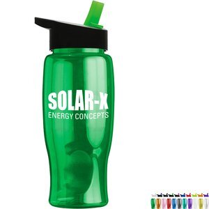 Transparent Grip Poly-Pure Sport Bottle, 27oz. - Flip Straw Lid