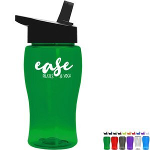 Mini Transparent Sports Bottle, 18oz. - Flip Straw Lid