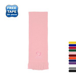 Knit Acrylic Scarf with Fringe