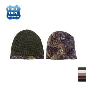 Reversible Camo and Waffle Knit Beanie