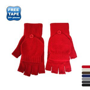 Fingerless Acrylic Gloves with Flap
